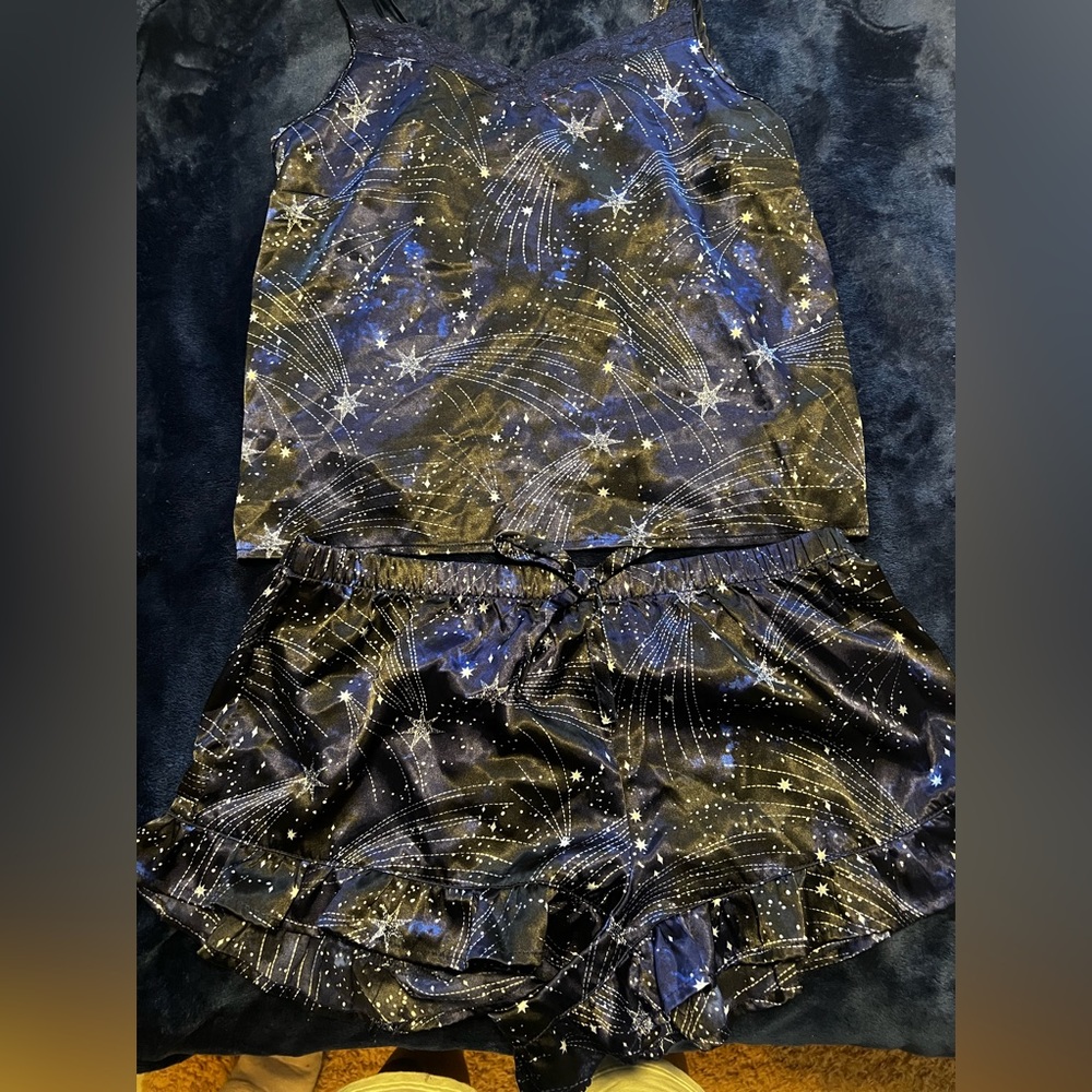 Starry night “Adoreme” silk pajamas set